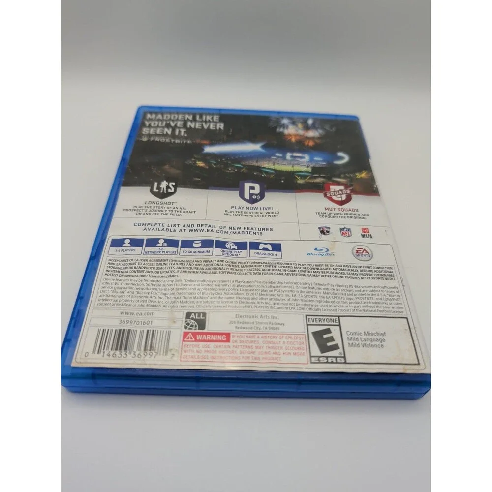 Madden NFL 18 - Sony PlayStation 4 With Playbook NFLPA Longshot